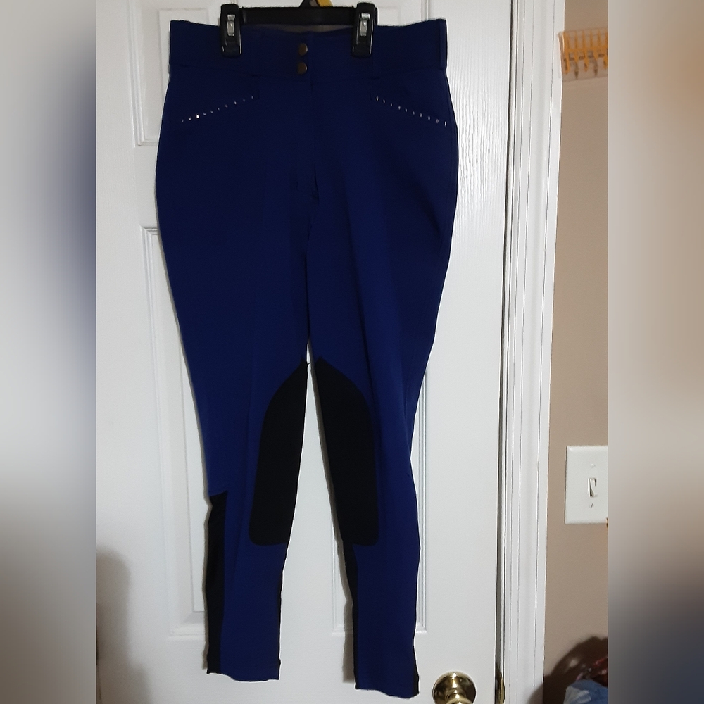 English Riding Breeches Royal Blue With Rhinestone Pockets  28 Reg